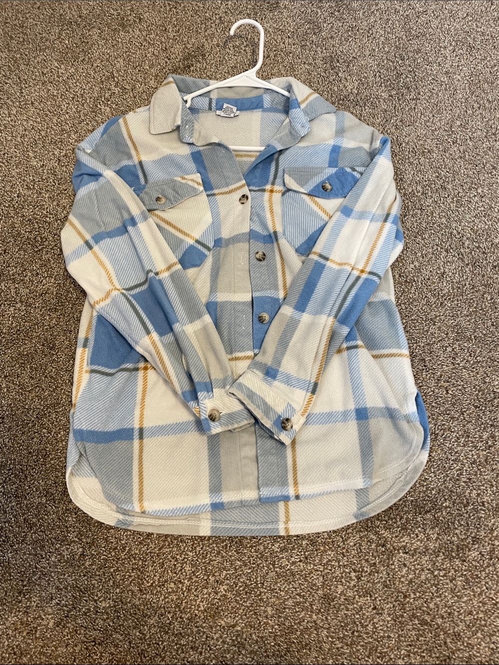 Rue21 Blue and Cream Plaid Shacket
